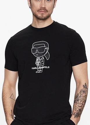 Мужская футболка karl lagerfeld paris черная унисекс карл лагерфельд