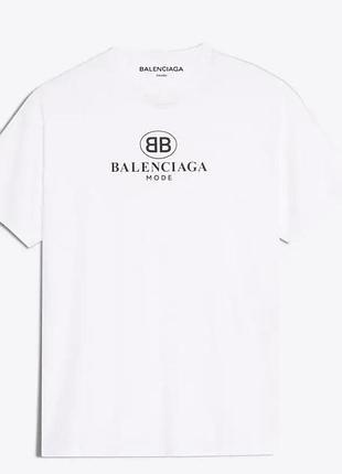 Мужская футболка balenciaga белая bb баленсиага