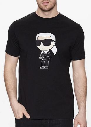 Мужская футболка karl lagerfeld paris черная унисекс карл лагерфельд