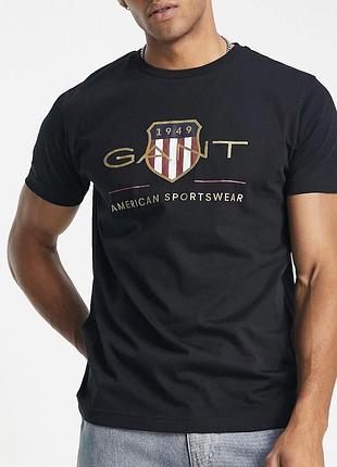 Чоловіча футболка gant 1949 чорна унісекс гант