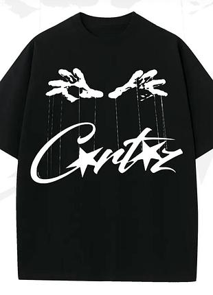 Мужская футболка corteiz logo унисекс кортеиз кортез черная
