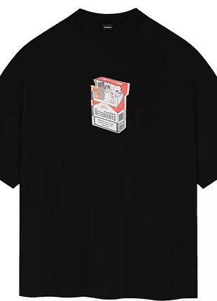 Мужская футболка vetements logo унисекс ветементс ветмо черная
