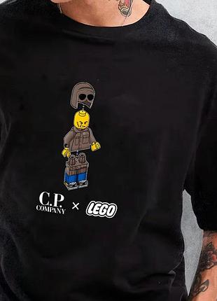 Мужская футболка c.p. company x lego logo унисекс с.п. компани черная