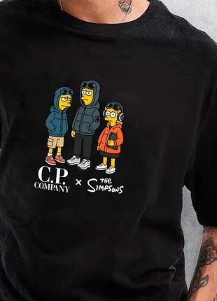 Мужская футболка c.p. company x the simpson logo унисекс с.п. компани черная