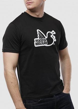 Мужская футболка peaceful hooligan черная