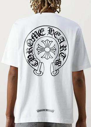 Футболка chrome hearts cross logo белая унисекс хром хартc