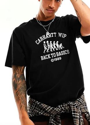 Чоловіча футболка carhartt evolution wip logo унісекс чорна кархарт