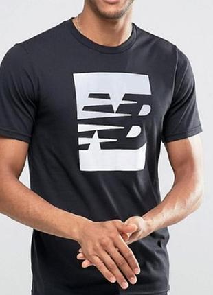 Мужская футболка new balance черная nb нью беленс
