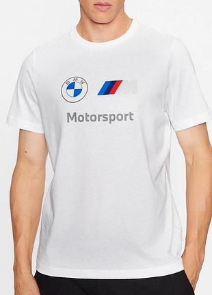 Чоловіча футболка puma motorsport bmw біла унісекс пуху