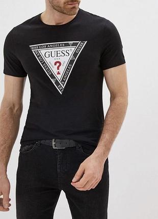 Чоловіча футболка guess чорна унісекс гесс