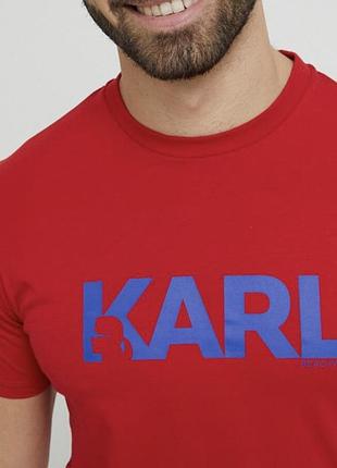 Мужская футболка karl lagerfeld красная карл лагерфельд