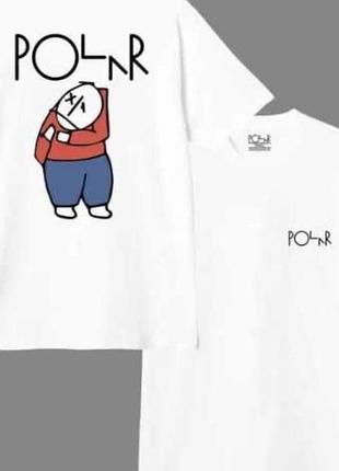Чоловіча футболка polar big boy skate co біла унісекс-полір біг-бой-скейт