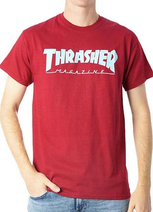 Мужская футболка thrasher magazine красная унисекс трешер