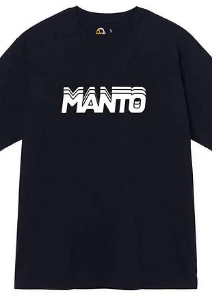 Чоловіча футболка manto logo чорна манто boxing