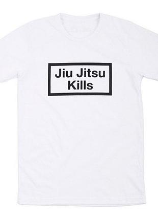 Чоловіча футболка manto jiu-jitsu kills fight co біла унісекс манто boxing ufc mma wrestling muay thai