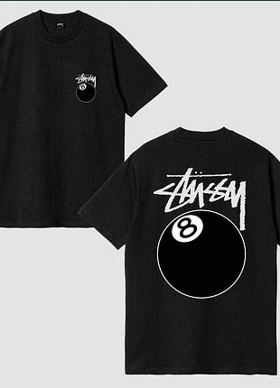 Мужская футболка stussy 8 ball черная унисекс стусси с шаром 8