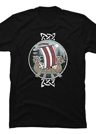 Чоловіча футболка чорна viking руни вікінг