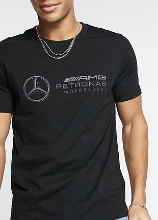 Мужская футболка puma mercedes amg petronas motorsport мерседес черная