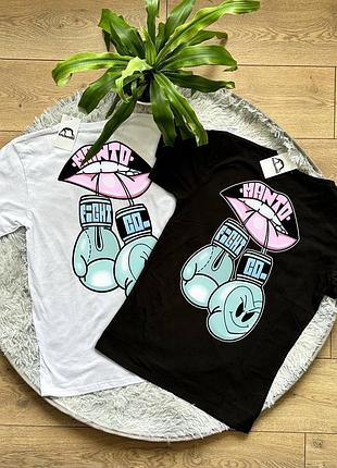 Мужская футболка manto fight co logo белая черная унисекс boxing mma bjj