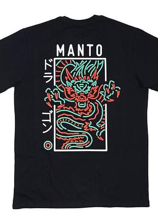 Чоловіча футболка manto dragon чорна унісекс манто boxing ufc mma wrestling muay thai
