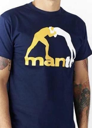 Мужская футболка manto темно синяя манто с борцами мма ufc bjj