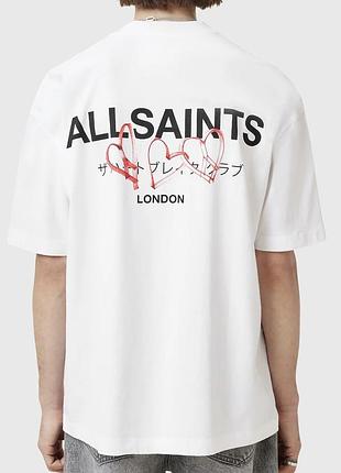 Мужская футболка allsaints london logo белая унисекс