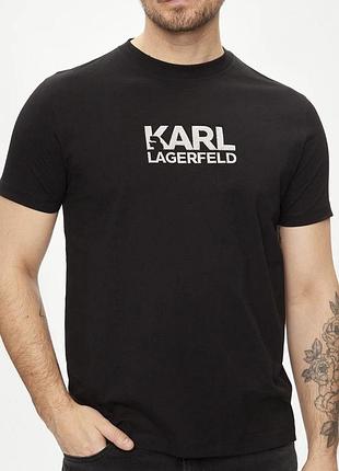 Мужская футболка karl lagerfeld черная карл лагерфельд