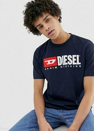 Мужская футболка diesel темно синяя