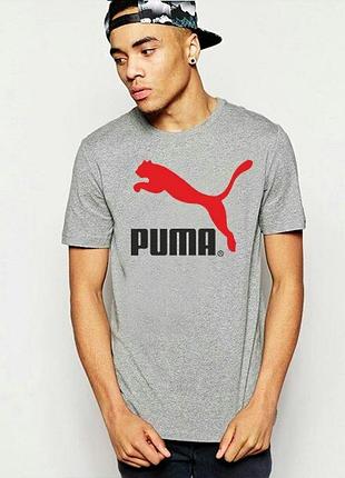 Мужская футболка puma серая пума