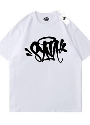 Мужские футболки syna world two sides logo унисекс черные белые sk8