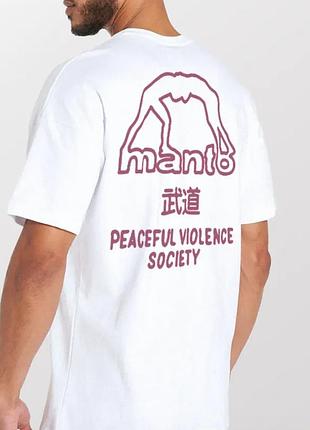 Мужская футболка manto peaceful violence society белая унисекс манто мма ufc boxing