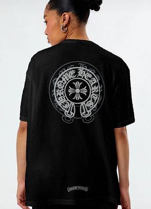 Футболка chrome hearts cross logo черная унисекс хром хартc