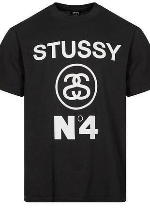 Мужская футболка stussy n*4 черная унисекс стусси