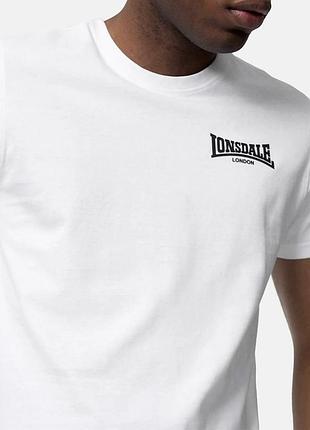 Чоловіча футболка lonsdale london logo біла унісекс-ленсдейл