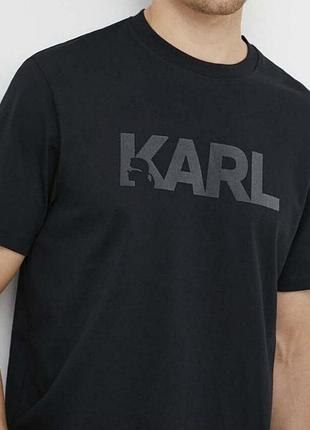 Мужская футболка karl lagerfeld черная карл лагерфельд