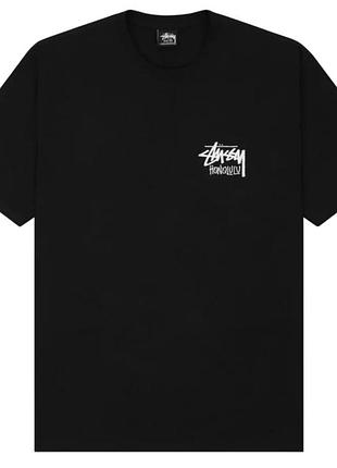 Мужская футболка stussy honolulu черная стусси унисекс