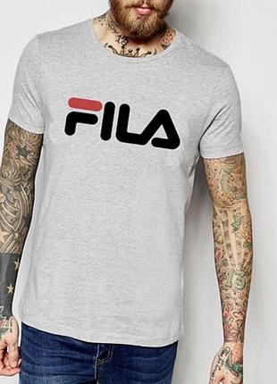 Мужская футболка fila серая фила