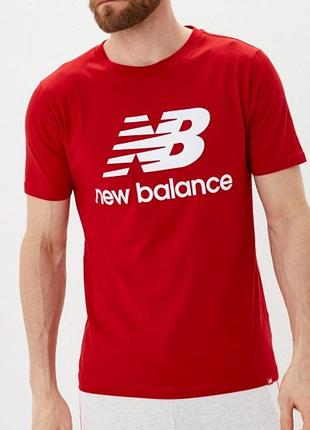 Мужская футболка new balance красная nb нью беленс