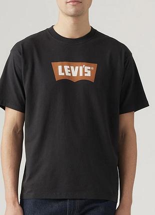 Чоловіча футболка levi's logo чорна унісекс левіс