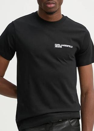 Мужская футболка karl lagerfeld logo черная унисекс карл лагерфильд