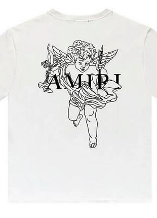 Мужская футболка amiri angel logo унисекс амири белая
