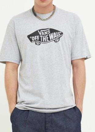 Мужская футболка vans off the wall logo серая унисекс венс