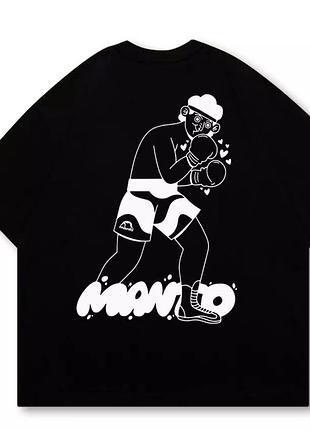 Мужская футболка manto fight co черная унисекс манто boxing ufc mma wrestling