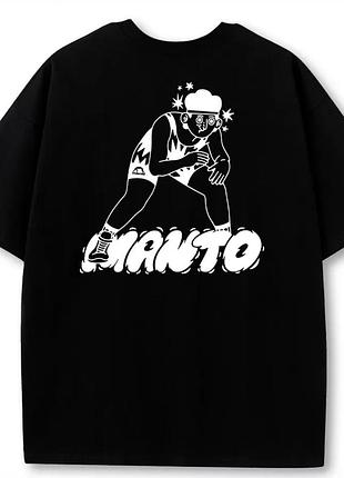 Мужская футболка manto wrestling logo черная унисекс манто boxing ufc mma борьба