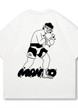 Мужская футболка manto fight co белая унисекс манто boxing ufc mma wrestling