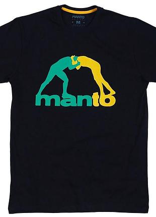 Чоловіча футболка manto fight co чорна унісекс манто boxing ufc mma wrestling