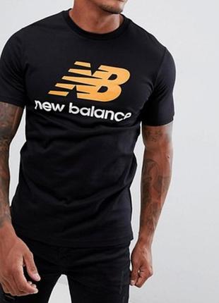 Мужская футболка new balance черная nb нью беленс