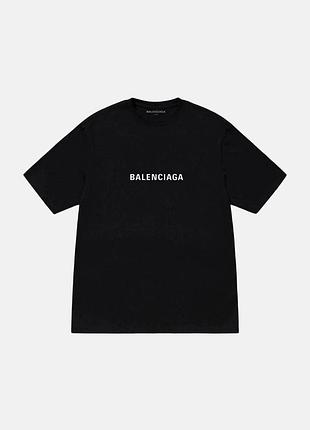Мужская футболка balenciaga bb черная унисекс баленсиага