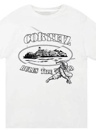 Мужская футболка corteiz logo унисекс кортеиз кортез найк белая