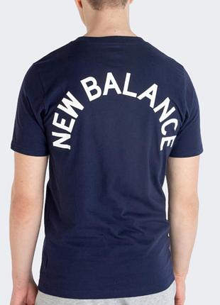 Мужская футболка new balance nb темно синяя нью беленс